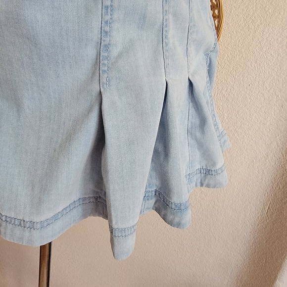 White House Black Market Light Blue Denim Peplum Top Sz 14 - Picture 8 of 10